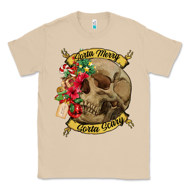 Sorta Merry Sorta Scary Skull Classic Tee by NancyCooperArtShop | Teevron
