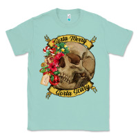 Seafoam Sorta merry sorta scary skull Classic Tee - NancyCooperArtShop