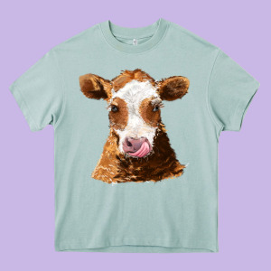Guernsey Cow Heavy Core Tee Designed By Adodesignshop