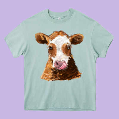 Guernsey Cow Heavy Core Tee Designed By Adodesignshop
