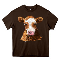 Chocolate Brown guernsey cow Heavy Core Tee - AdoDesignShop