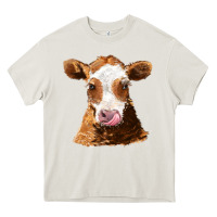 Cream guernsey cow Heavy Core Tee - AdoDesignShop