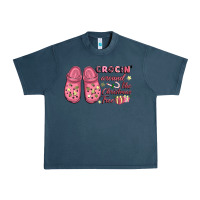 Midnight Navy Pink Christmas crocin' around the Christmas tree Urban Heavy Tee - NancyCooperArtShop