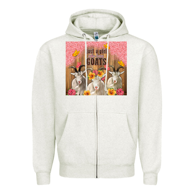 Just A Girl Who Loves Goats Tumbler Zipper Hoodie by TumblerDesignByShophia | Teevron