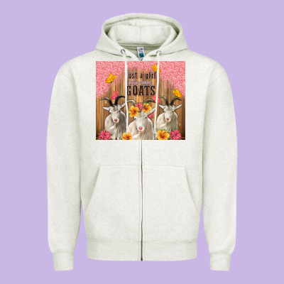 Just A Girl Who Loves Goats Tumbler Zipper Hoodie Designed By Tumblerdesignbyshophia