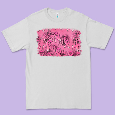 Distressed Breast Cancer Background Premium Tee Designed By Jasminsmagicworld
