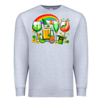 Heather Grey wine glasses st. patricks Premium Sweatshirt - OliviaCreatesArt