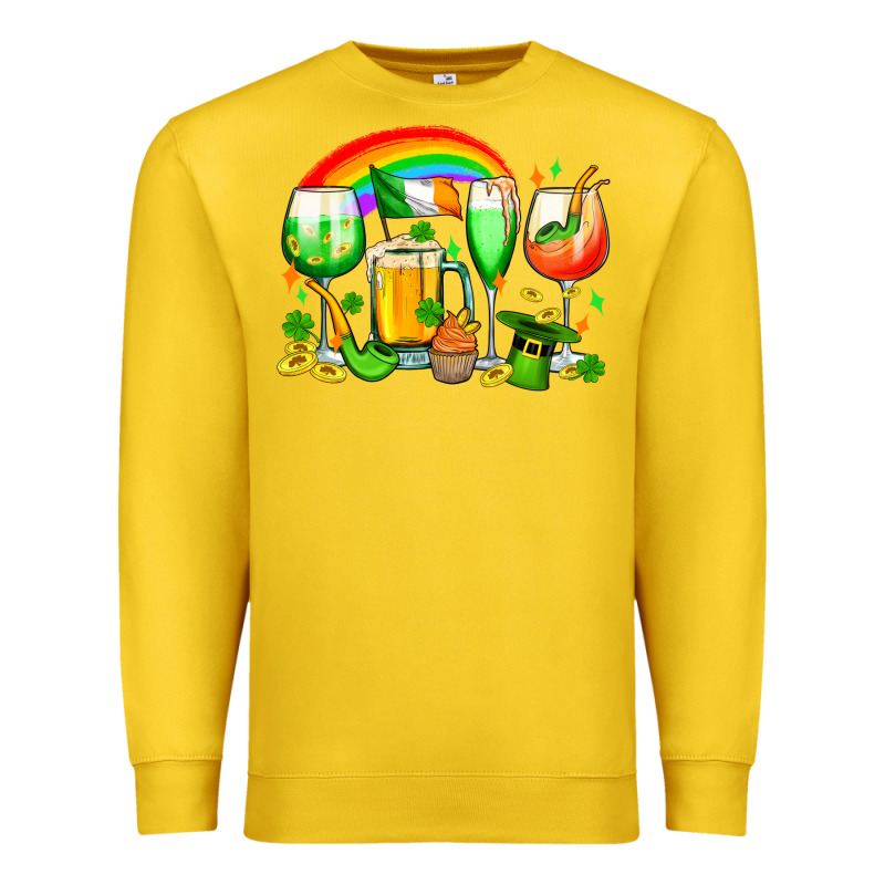 Wine Glasses St. Patricks Premium Sweatshirt by OliviaCreatesArt | Teevron