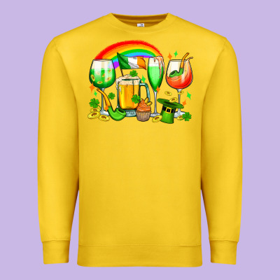 Wine Glasses St. Patricks Premium Sweatshirt Designed By Oliviacreatesart