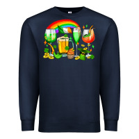 Navy wine glasses st. patricks Premium Sweatshirt - OliviaCreatesArt