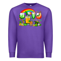 Purple wine glasses st. patricks Premium Sweatshirt - OliviaCreatesArt