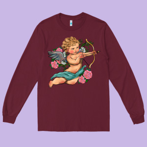 Cupid Valentine's Day Long Sleeve Tee Designed By Ranaportraitstore