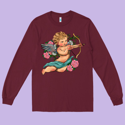 Cupid Valentine's Day Long Sleeve Tee Designed By Ranaportraitstore