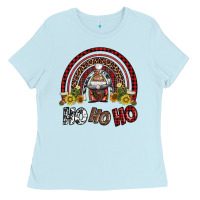 Baby Blue rainbow and hohoho with gnome Ladies Tee - AdoDesignShop