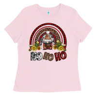 Bubblegum Pink rainbow and hohoho with gnome Ladies Tee - AdoDesignShop