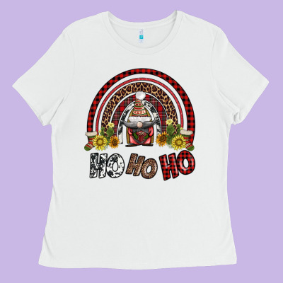 Rainbow And Hohoho With Gnome Ladies Tee Designed By Adodesignshop