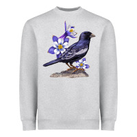 Heather Grey Colorado Lark Mountain Bunting Bird Heavyweight Sweatshirt - Bettercallsaul
