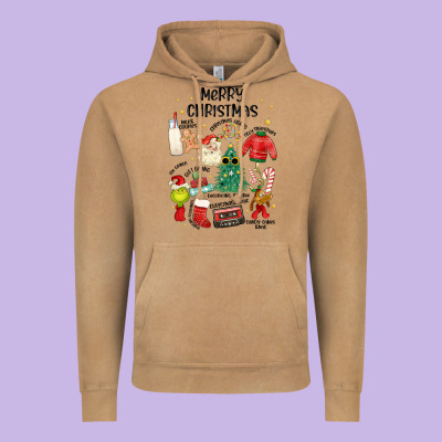 Merry Christmas Vintage Hoodie Designed By Maliassmallbusiness