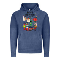 Vintage Denim merry christmas Vintage Hoodie - MaliasSmallBusiness