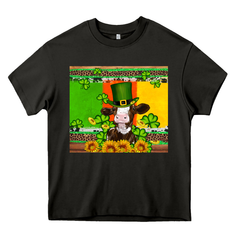 Saint Patricks Cow And Hat With Sunflower And Shamrock Heavy Core Tee by Artiststas | Teevron