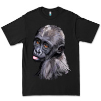 Black Baby Gorilla Head Premium Tee - LillyAllenDesigns