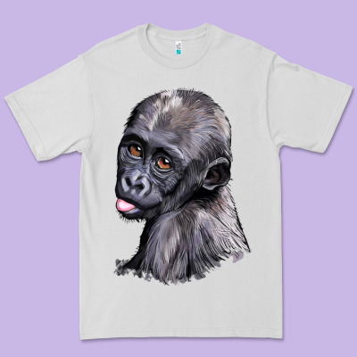 Baby Gorilla Head Premium Tee Designed By Lillyallendesigns