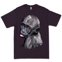 Plum Baby Gorilla Head Premium Tee - LillyAllenDesigns