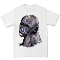 White Baby Gorilla Head Premium Tee - LillyAllenDesigns