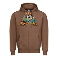 Chestnut It's a Soccer Kinda Day Zipper Hoodie - HowdyJamesFarm