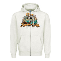 Oatmeal Heather It's a Soccer Kinda Day Zipper Hoodie - HowdyJamesFarm