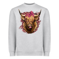Heather Grey Highland cow Heavyweight Sweatshirt - Bettercallsaul