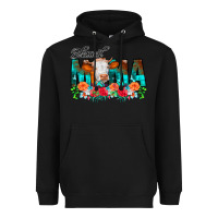 Black Blessed Mama Flowers Cow Heavyweight Hoodie - CowCowDesign