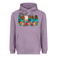 Lavender Blessed Mama Flowers Cow Heavyweight Hoodie - CowCowDesign