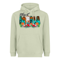 Matcha Blessed Mama Flowers Cow Heavyweight Hoodie - CowCowDesign