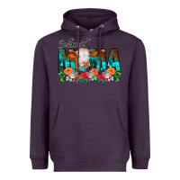Plum Blessed Mama Flowers Cow Heavyweight Hoodie - CowCowDesign