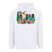 White Blessed Mama Flowers Cow Heavyweight Hoodie - CowCowDesign