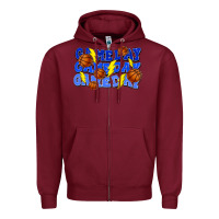 Burgundy Game day game day game day lightning bolt Zipper Hoodie - HowdyJamesFarm