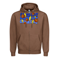 Chestnut Game day game day game day lightning bolt Zipper Hoodie - HowdyJamesFarm