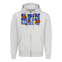 Dove Grey Game day game day game day lightning bolt Zipper Hoodie - HowdyJamesFarm