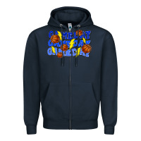 Navy Game day game day game day lightning bolt Zipper Hoodie - HowdyJamesFarm