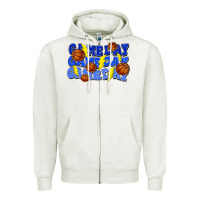 Oatmeal Heather Game day game day game day lightning bolt Zipper Hoodie - HowdyJamesFarm