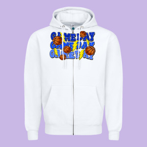 Game Day Game Day Game Day Lightning Bolt Zipper Hoodie Designed By Howdyjamesfarm