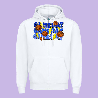 Game Day Game Day Game Day Lightning Bolt Zipper Hoodie Designed By Howdyjamesfarm