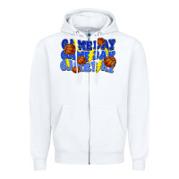 White Game day game day game day lightning bolt Zipper Hoodie - HowdyJamesFarm
