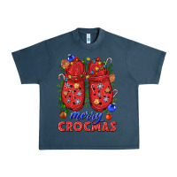 Midnight Navy Merry crocmas Urban Heavy Tee - NancyCooperArtShop