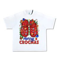 White Merry crocmas Urban Heavy Tee - NancyCooperArtShop