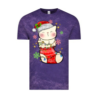 Cloud Purple christmas cat in Vintage Tee - MaliasSmallBusiness