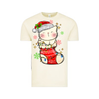 Vintage Arctic christmas cat in Vintage Tee - MaliasSmallBusiness