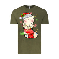 Vintage Olive christmas cat in Vintage Tee - MaliasSmallBusiness
