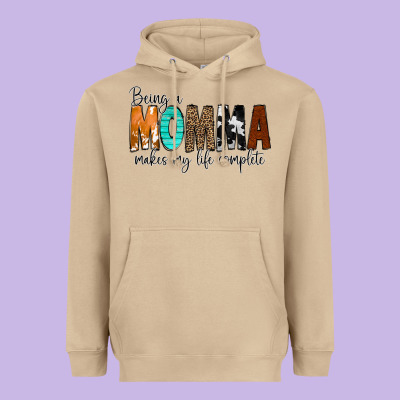 Being A Momma Makes My Life Complete Heavyweight Hoodie Designed By Cowcowdesign